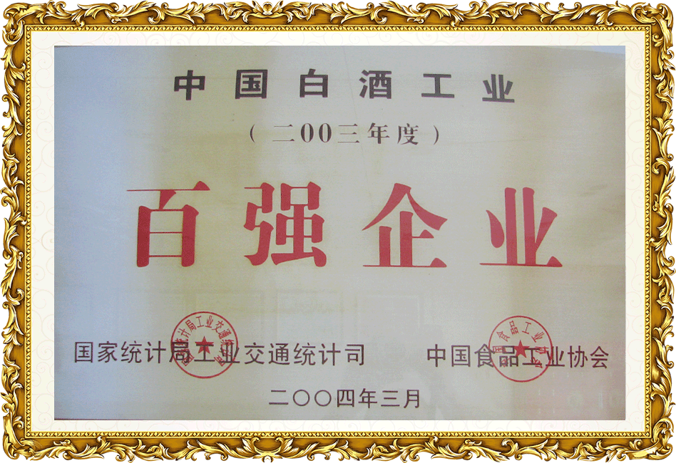 中國白酒工業(yè)百強企業(yè)